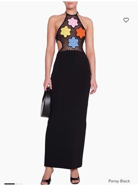 STAUD Jacqueline Flower Mesh Column Dress